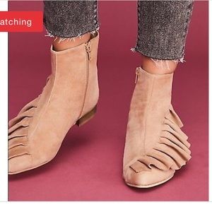 Anthropology ruffled ankle boots